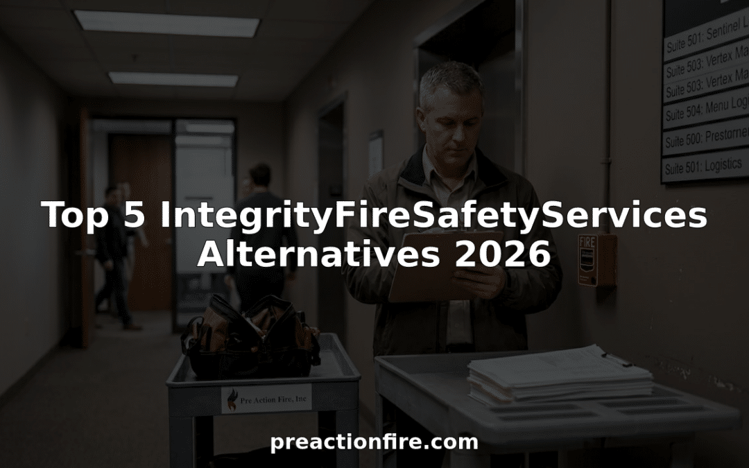 Property manager checking fire safety inspection log