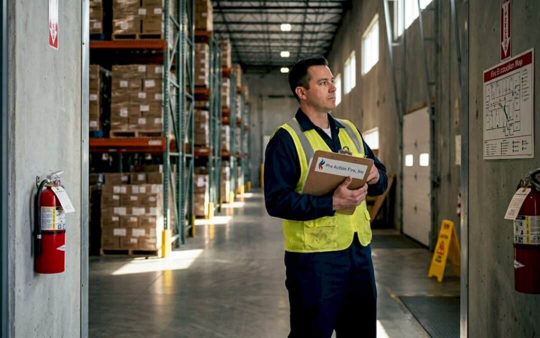 Colorado warehouse fire safety manager at inspection