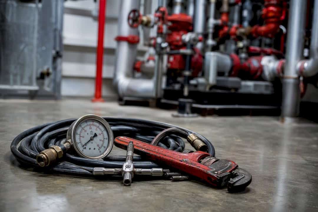 Close-up of fire sprinkler repair tools