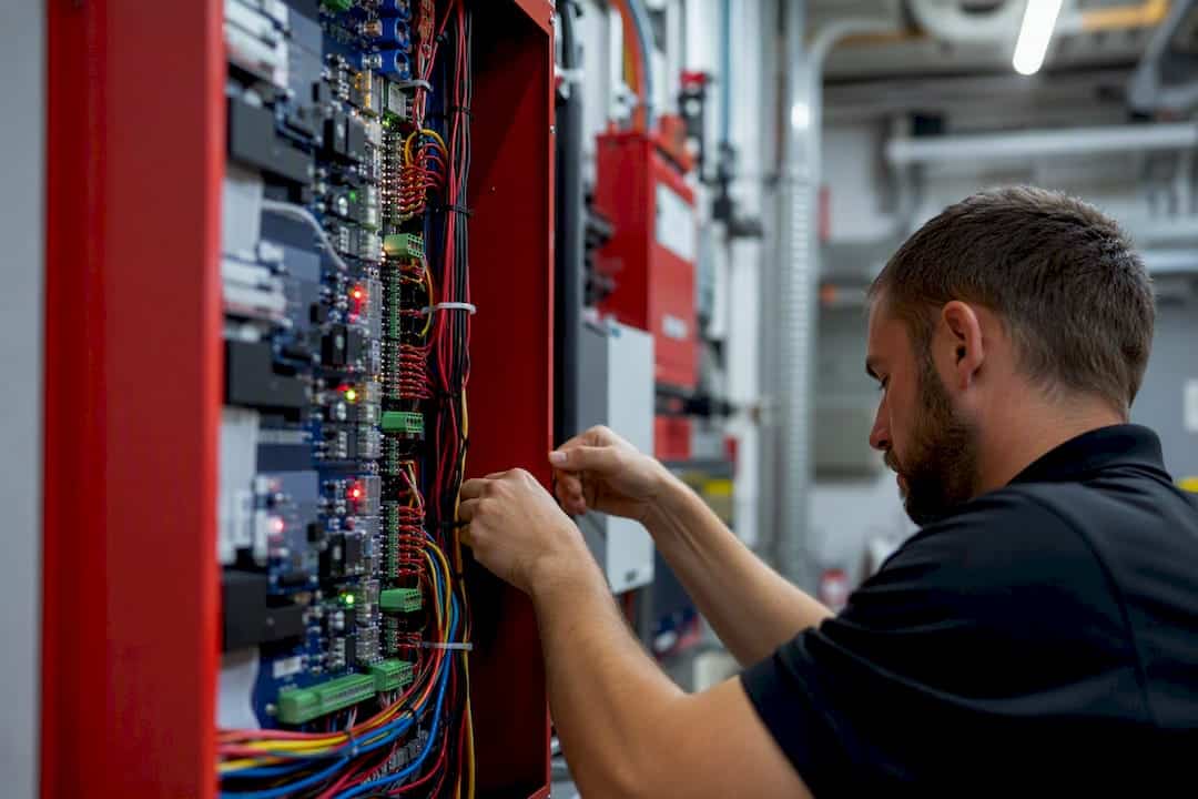 Fire alarm control panel wiring detail