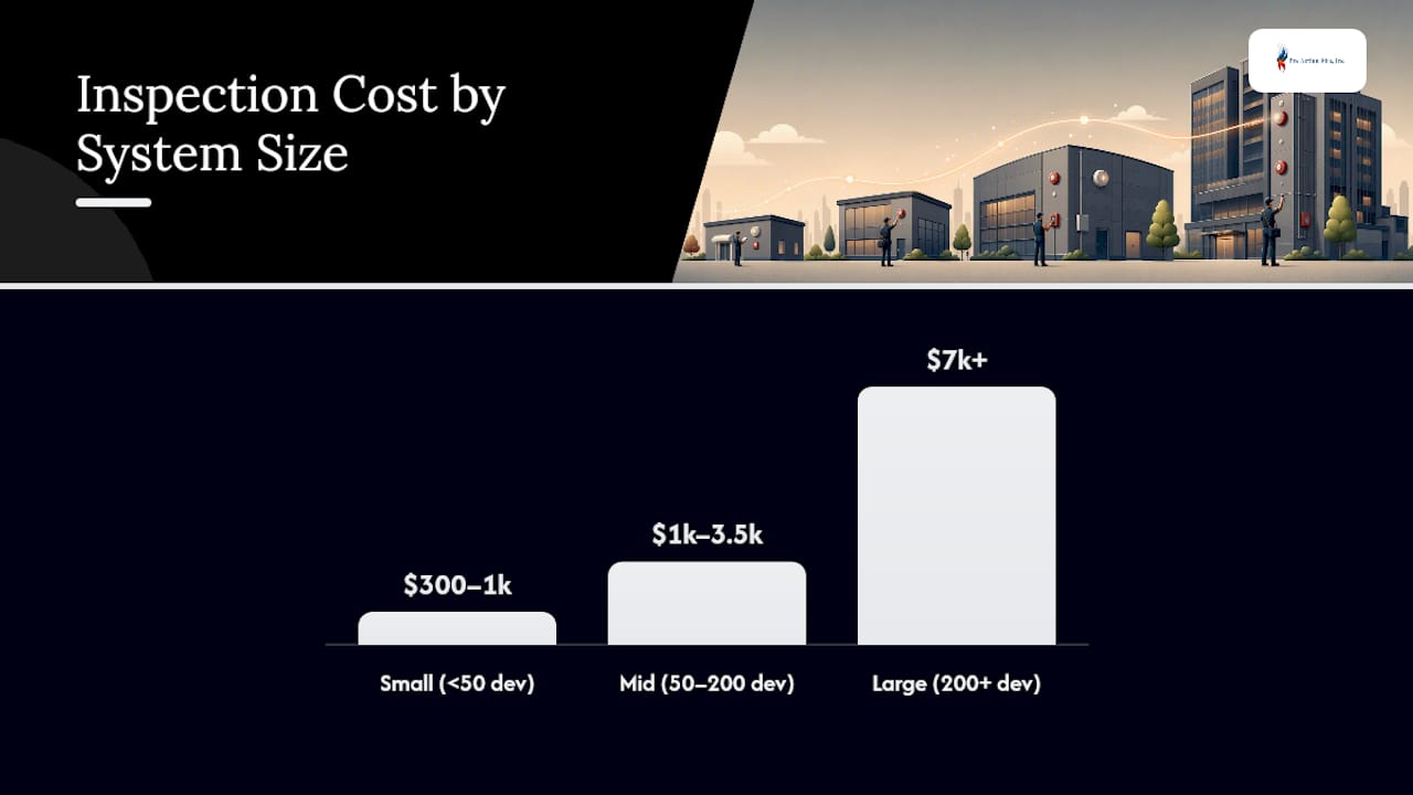 Fire alarm inspection costs by system size